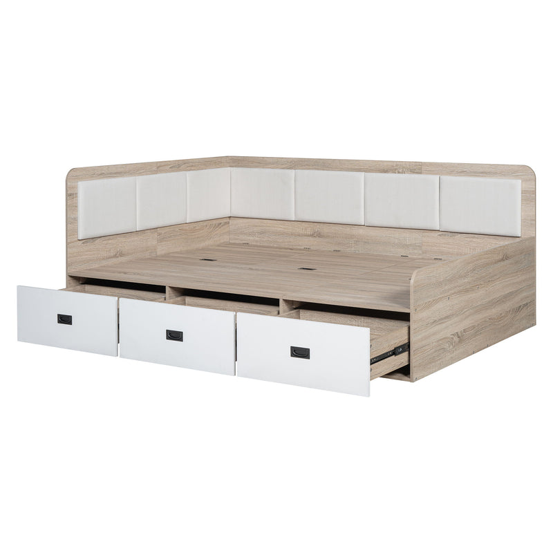 Daybed With Three Drawers And Three Storage Compartments