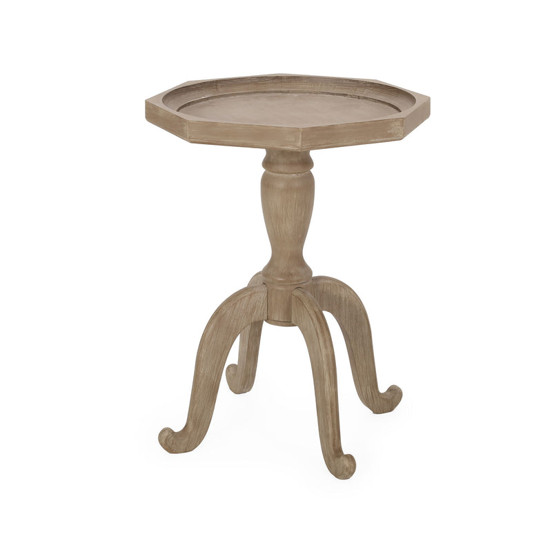 French Country Accent Table With Spider Leg Design - Natural / White