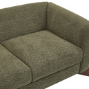 Contemporary Boucle Sherpa Sofa With Birch Wood Legs