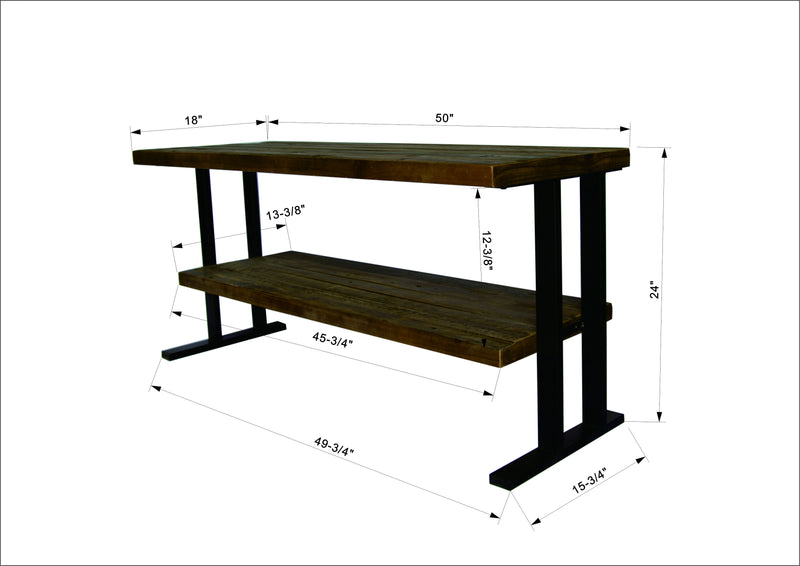 Media Console Table With One Shelf To Your Home Decor - Natural / Black