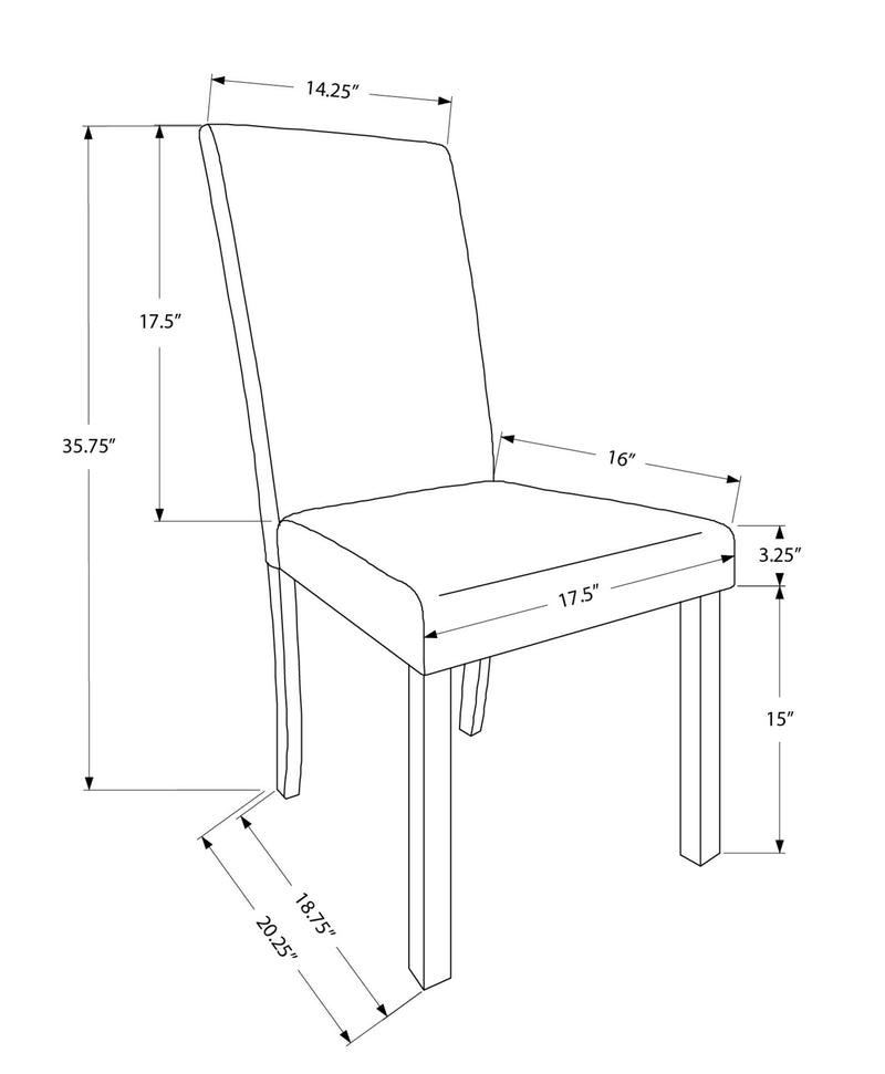 Upholstered Side Dining Chair Leather Look For Dining Room (Set of 2) - Brown