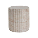Elegant Outdoor / Indoor Lightweight Concrete Side Table With Travertine - Beige