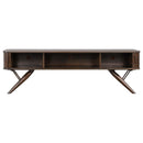 Valna - Wood TV Stand With Sliding Doors - Walnut