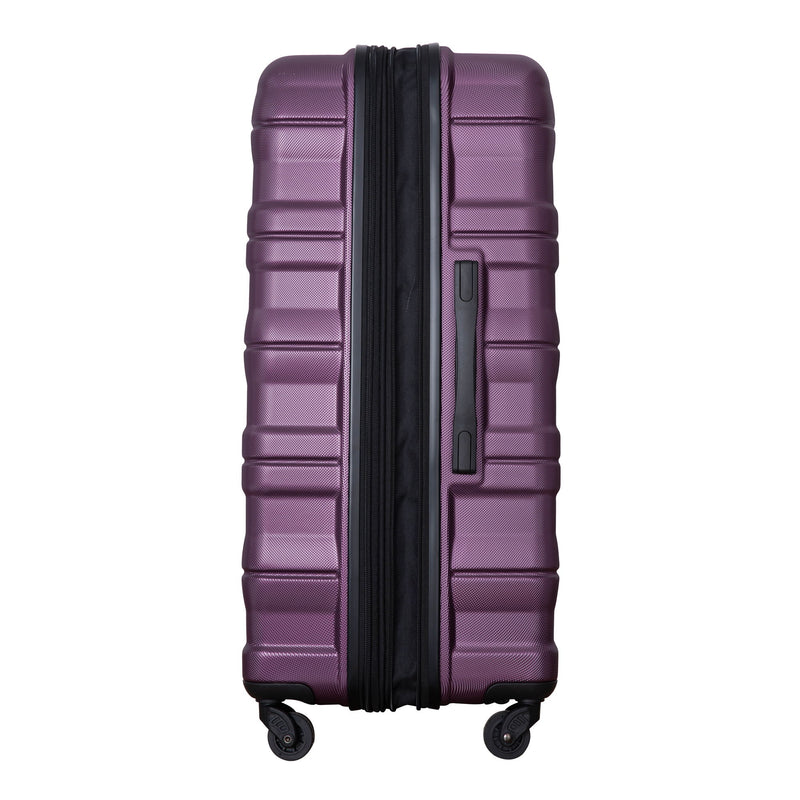 Expandable 3 Piece Luggage Sets Pc Lightweight & Durable Suitcase With Two Hooks, Spinner Wheels, Tsa Lock, (21/25/29) - Dark Purple
