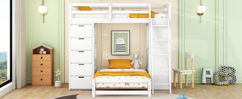 Bunk Bed With LED Light And USB Ports