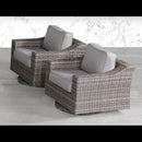 Elegant Swivel Patio Chair With Luxurious Cushions Perfect For Outdoor Relaxation (Set of 2) - Gray Mix