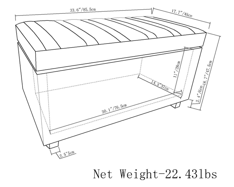 Darcy - Upholstered Storage Ottoman Bench