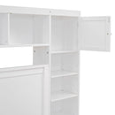 Bed With All In One Cabinet, Shelf And Sockets, Twin Long Trundle