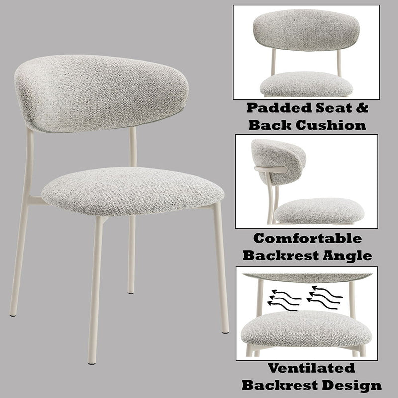 Kalam - Side Chair (Set of 2) - Gray Fabric & Beige