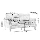 Rolled Arm Sofa With Nailhead Trim With Wooden Legs