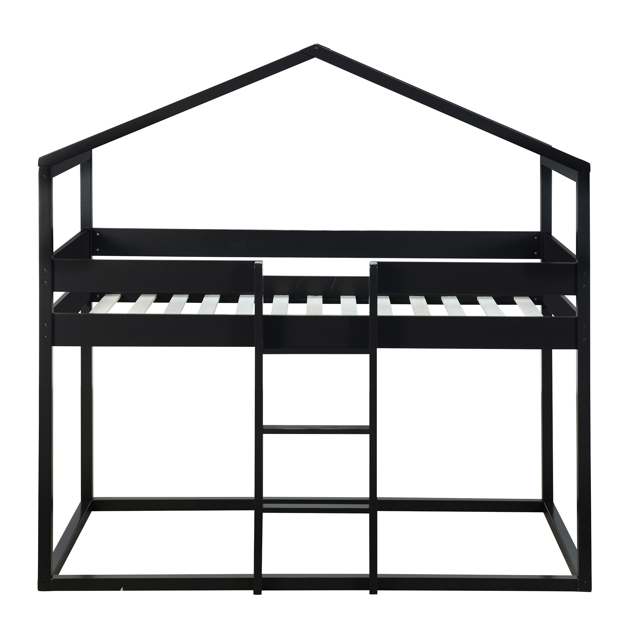 Twin Over Twin Bunk Bed Wood Bed with Tent, Espresso - Atlantic Fine Furniture Melbourne FL