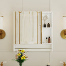 Bathroom Mirror Medicine Cabinet Wall Mounted With Shelves