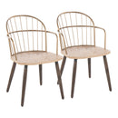 Riley - Farmhouse High Back Arm Chair (Set of 2) - Antique Copper / White Washed