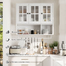 3 Door Wall Cabinet With Glass Door And Towel Bar