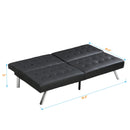 Contemporary Wood Frame Sofa Bed With Stainless Legs - Black