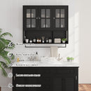 3 Door Wall Cabinet With Glass Door And Towel Bar