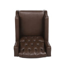 Amedou - Contemporary Tufted Wingback Rocking Chair - Dark Brown