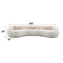 Sahara - Sectional Sofa With 3 Pillows - Beige Boucle