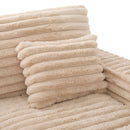 Plush Oversized Double Chaise Lounge Sofa Bed With USB Ports And Cup Holders