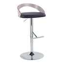 Grotto - Contemporary Adjustable Height Barstool With Swivel With Straight T Footrest (Set of 2)