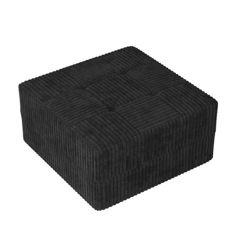 Modern Minimalist L Shape Modular Sectional Sofa, Sleeper Corduroy Couch