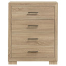 Arielle - 4-Drawer Bedroom Chest Of Drawers - Light Oak