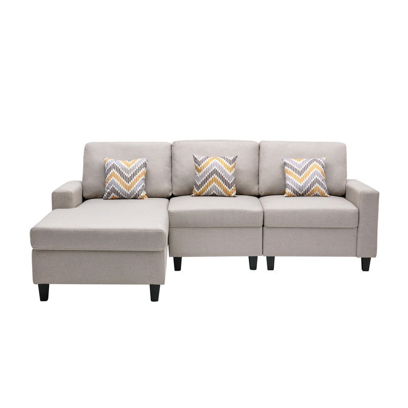 Nolan - Fabric 3 Piece Reversible Sectional Sofa