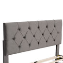 Full Size Storage Bed Velvet Upholstered Platform Bed with a Big Drawer - Grey