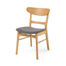 Mid Century Modern Dining Chair With Upholstered Seat And Wood Frame