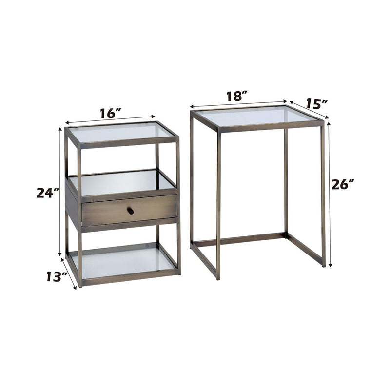 Enca - Coffee Table - Antique Brass & Clear Glass - Atlantic Fine Furniture Inc