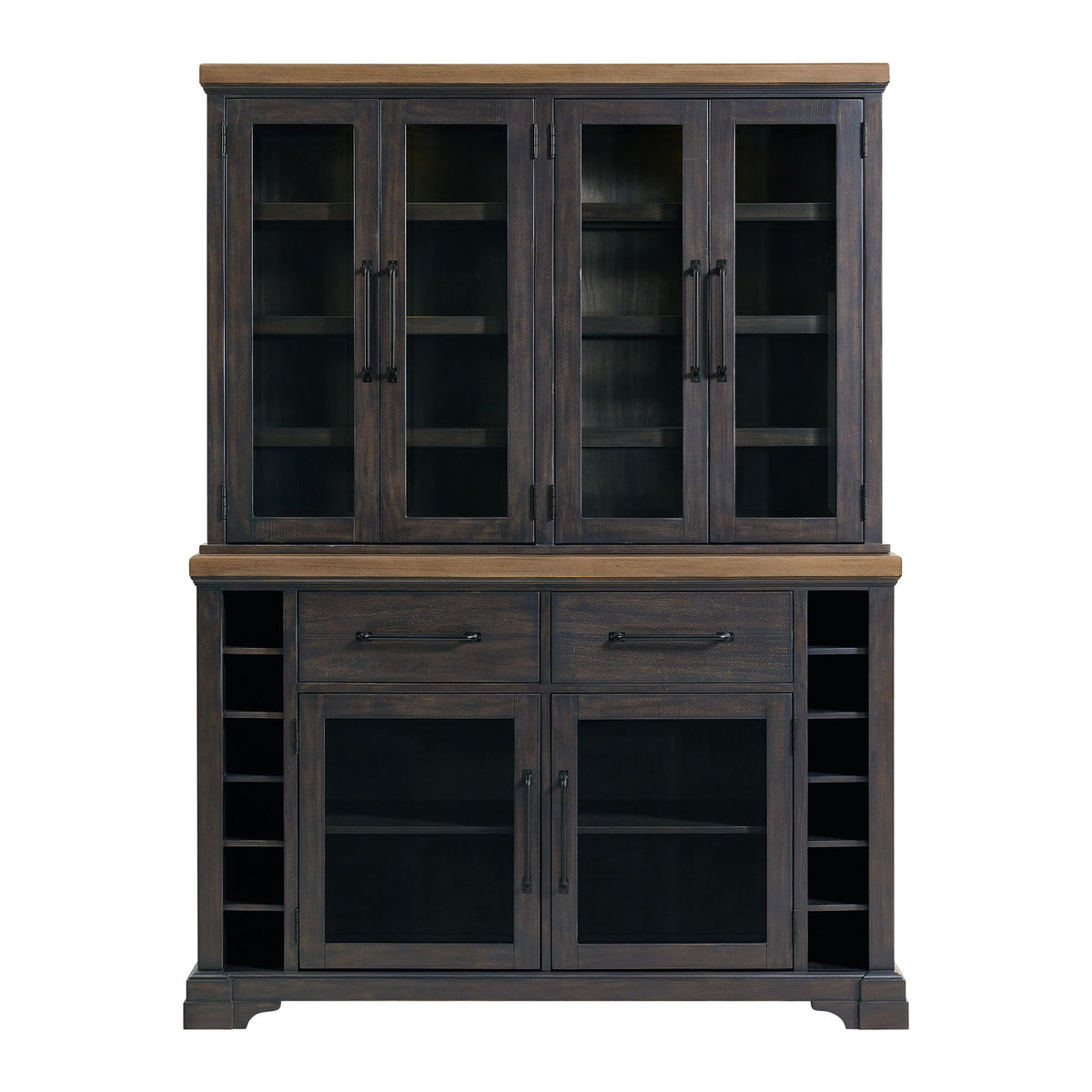 Montrose Server And Hutch With LED Light in Espresso And Brown by Elements International, view 5