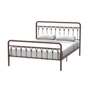 Tara Metal Bed Queen, Antique Brown