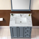 Elegant Bathroom Vanity Top With Rectangular Ceramic Sink And Backsplash