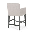 Charmed Upholstered Counter Stool With H Frame Base And Round Arms