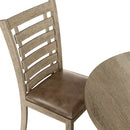 Dining Chairs Modern Farmhouse Rustic Look Distressed Design Ladderback Solid Wood (Set of 2) - Grayish Brown