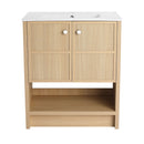 Modern Freestanding Bathroom Vanity With Ceramic Sink And Soft Closing Doors