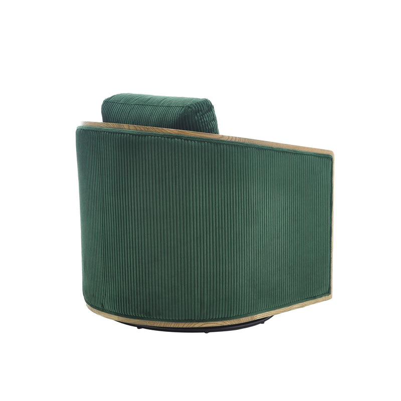 Corduroy Barrel Chair, 360 Degree Swivel
