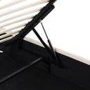 Queen size Upholstered Platform bed with a Hydraulic Storage System - Beige