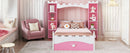 Castle Shaped Bed With Storage Shelf, Dreamy Platform Bed For Kids Bedroom