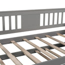 Twin Wooden Daybed with Trundle Bed  , Sofa Bed for Bedroom Living Room, Gray