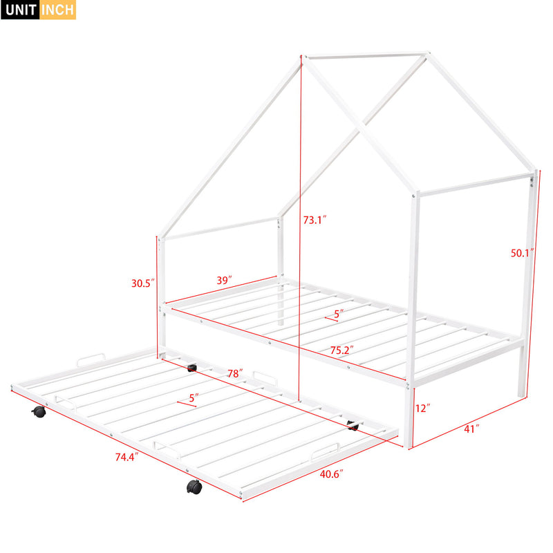 House Bed With Trundle