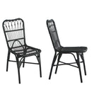 Outdoor Wicker Patio Dining Chairs Set With Durable Frame And Rattan Weave