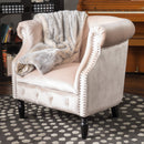 Celestialis - Upholstered Club Chair With Tub Design And Rolled Recessed Armrests