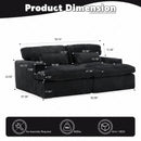 Double Chaise Lounge Chair, Oversized Upholstered Sleeper Cloud Couch