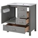 Modern Bathroom Vanity With Ceramic Sink, Solid Frame And Storage Solutions