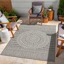 Sunshine - 5'3" X 7'3" Indoor, Outdoor Area Rug - Silver - Polypropylene