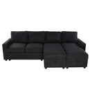 Convertible Sectional Sofa With Storage Chaise Lounges And USB Ports