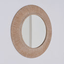 Handcarved Decorative Hanging Wall Mirror - Antique Brown / White