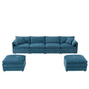 Modular Sectional With Deep And Wide Seat, Cloud Couch Set With Double Cushions Sofa With Movable Ottoman
