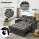 Loveseat Sofa Pull-Out Bed With Adjustable Backrest, 3 USB Ports And 2 Lumbar Pillows For Living Room